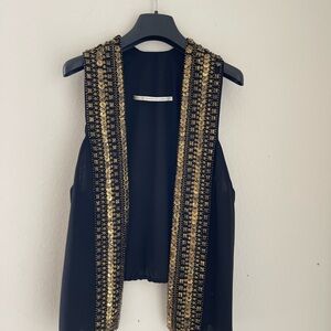 Black and Gold Embellished Women's Top